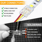 connecteur led transparent rouge jaune noir broches dorées moderne pratique clips câbles(rgb cct)