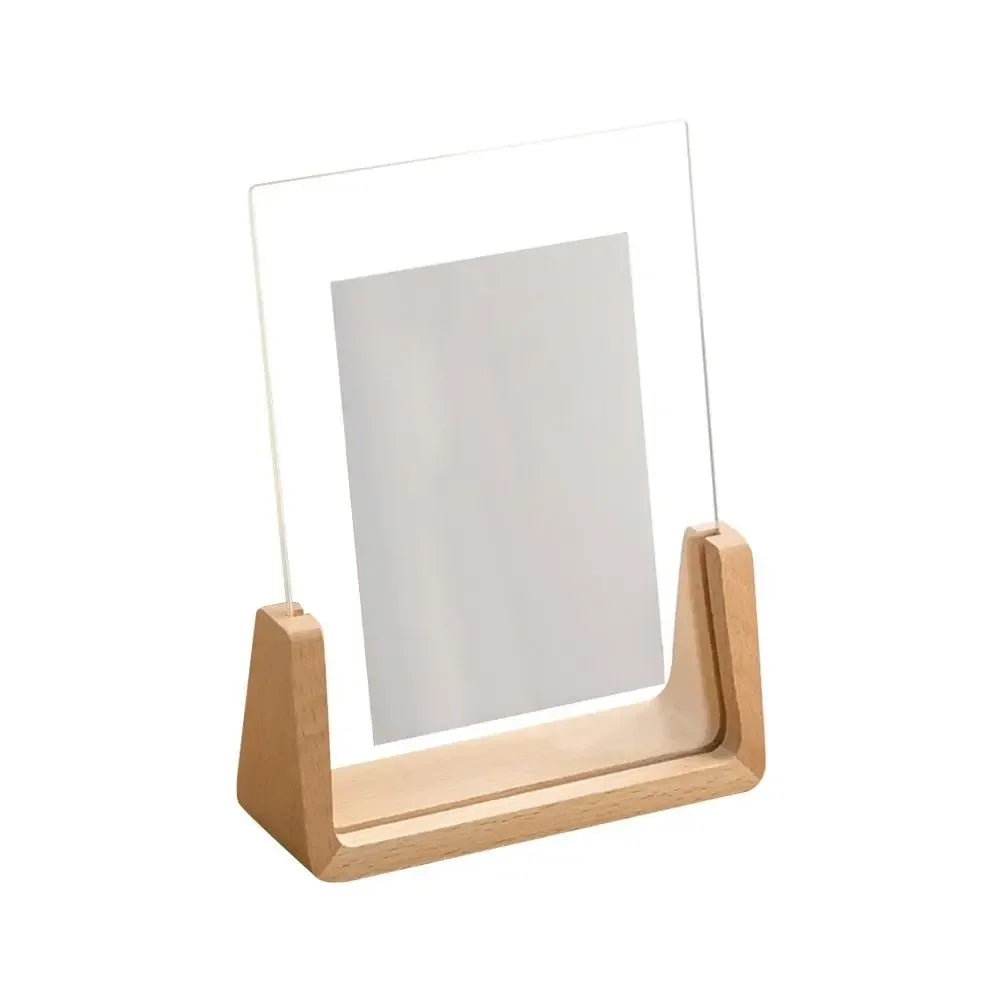 cadre photo moderne minimaliste transparent bois marron clair verre structure bois 10.2x15.2 12.7x17.8 cm