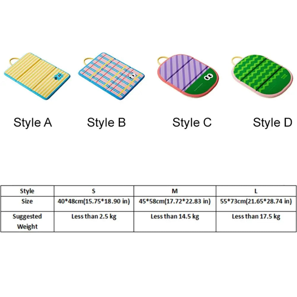 tapis rafraissant imperméable anti dérapant poignée amovible rayures horizontales moderne rose bleu jaune vert