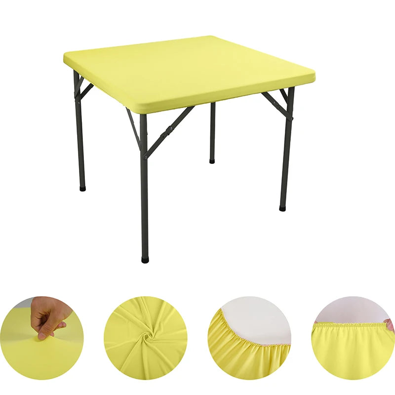 couvre table carré élastique noir rouge vert bleu rose violet blanc uni moderne festif
