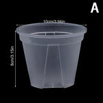 pot fleurs transparent moderne plateau dimension 10cm 12cm 14cm plastique