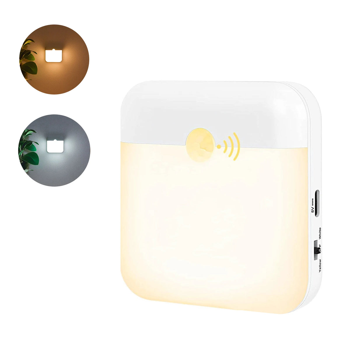 lampe nuit blanche moderne détecteur mouvement rechargeable modes lumière auto éteignante