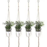 sacs fleurs suspendus macramé boho noir blanc anneaux métalliques rustique
