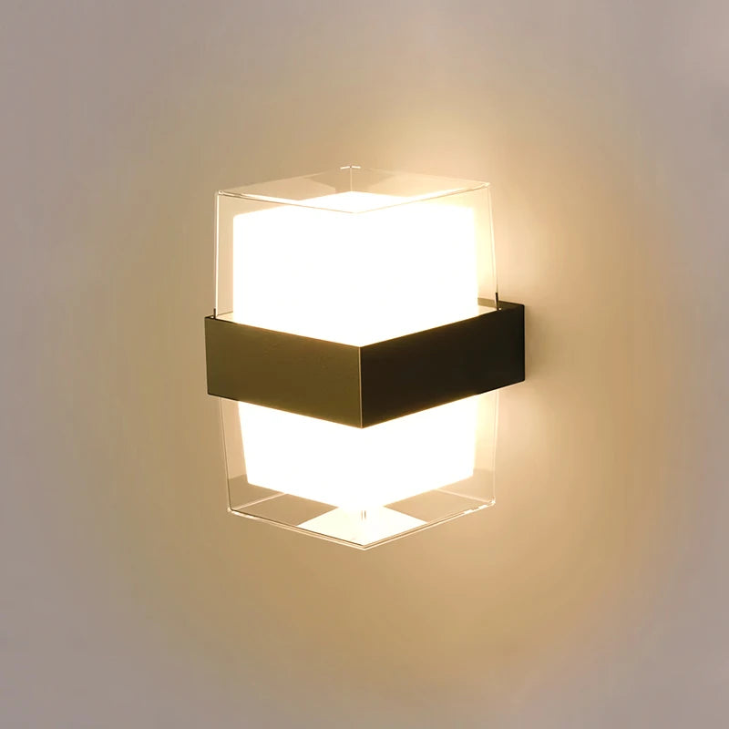 applique murale led moderne transparente blanc noir éclairage intérieur extérieur étanche ip65