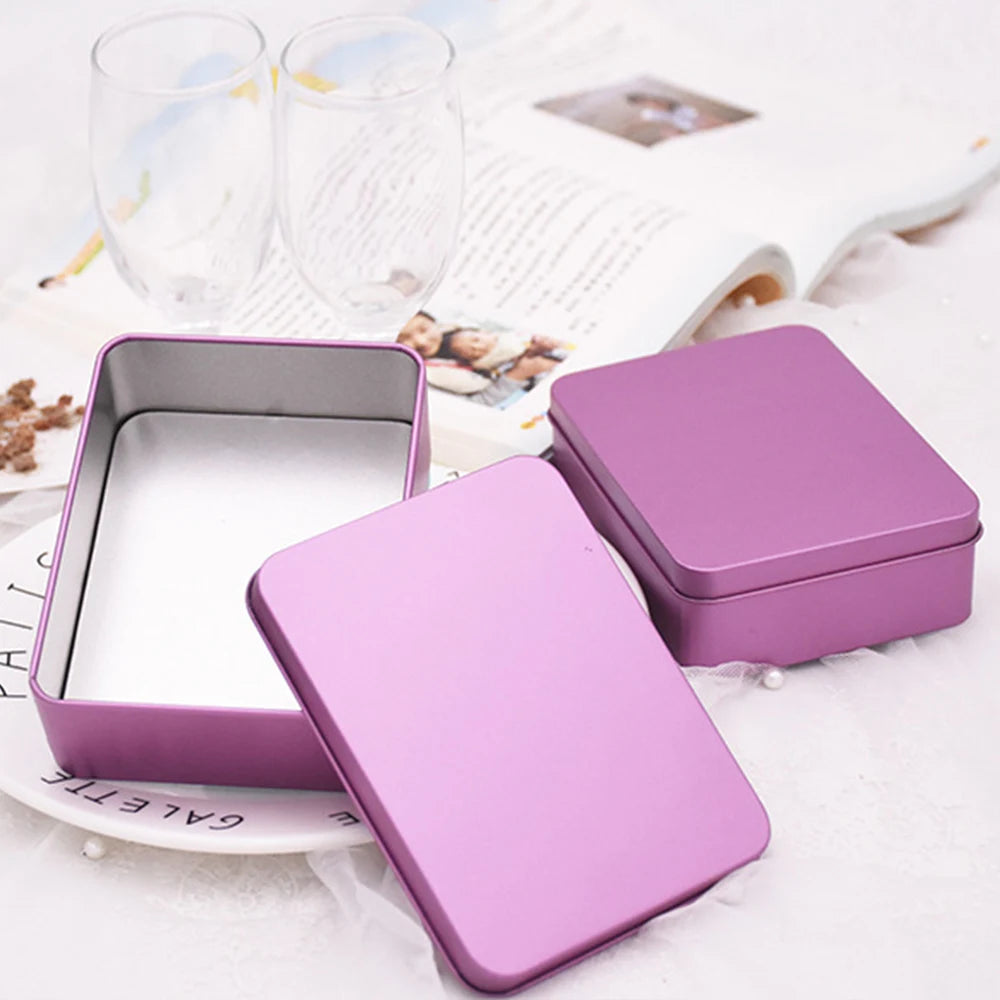 boîtes rangement métal boîte bijoux bleu clair blanc rose doré noir violet rouge minimaliste