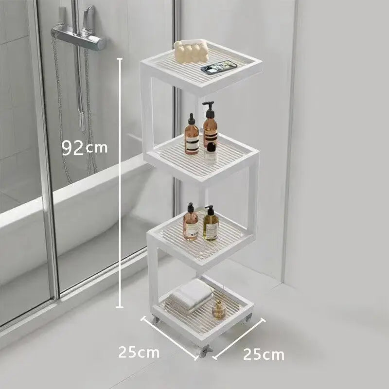 étagère mobile.storage rack blanc noir moderne roulettes serviettes parfums