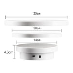 Plateau tournant électrique 360° blanc pour présentation de bijoux
