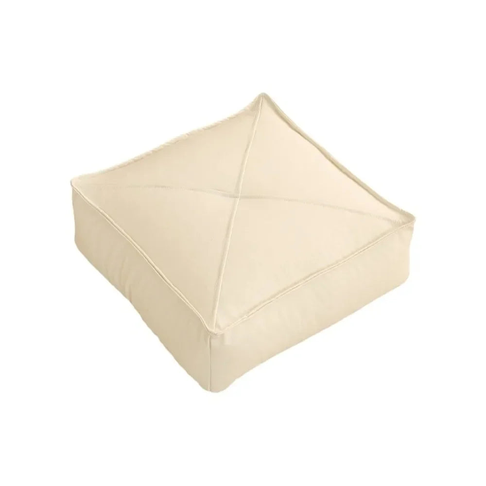 pouf carré moderne simili cuir beige orange vert mousse pe doux anti décubitus minimaliste