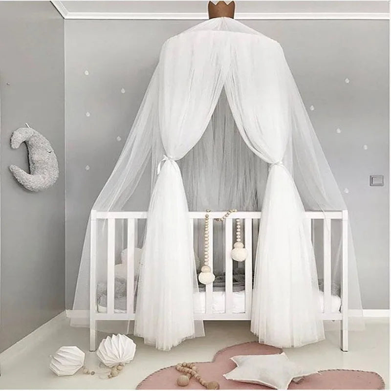 rideau lit enfant étoiles dorées transparent bleu clair gris rose pâle polyester décoration chambre