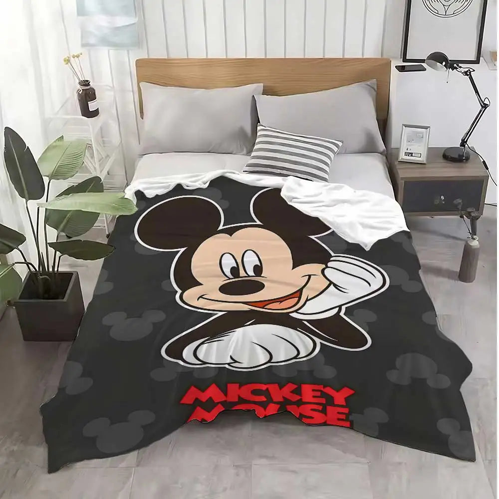 couverture polaire mickey mouse motif pois moderne hiver rouge blanche noire chambre enfants douce