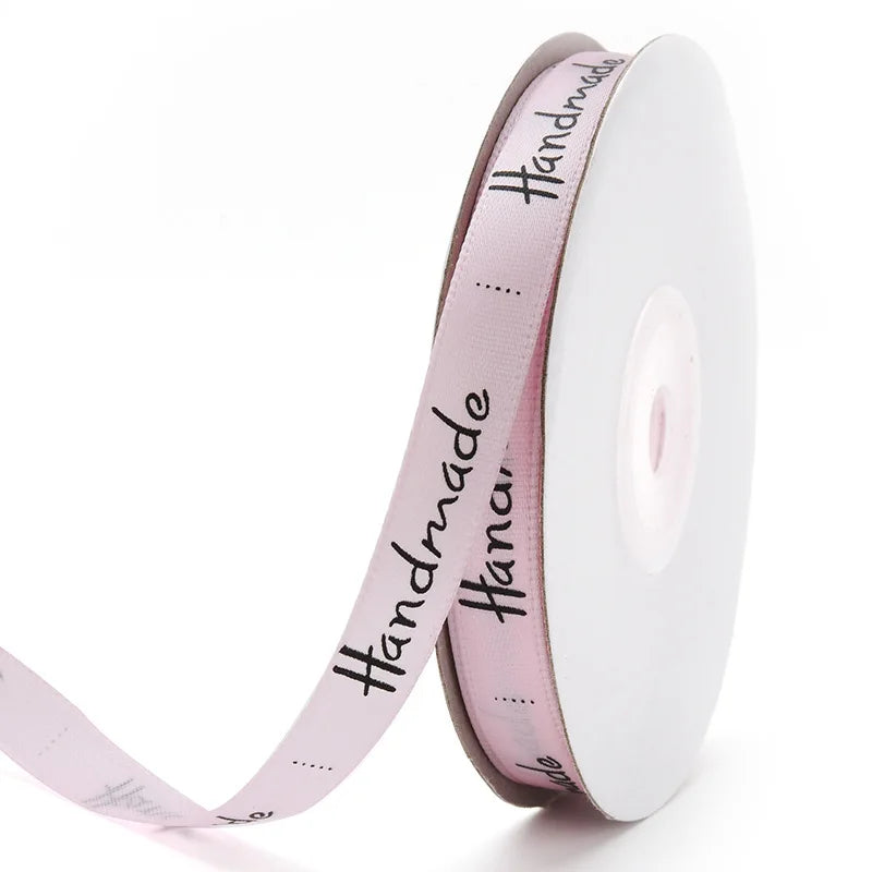 ruban polyester main noir blanc beige rose vert élégant minimaliste 25 yards 1cm