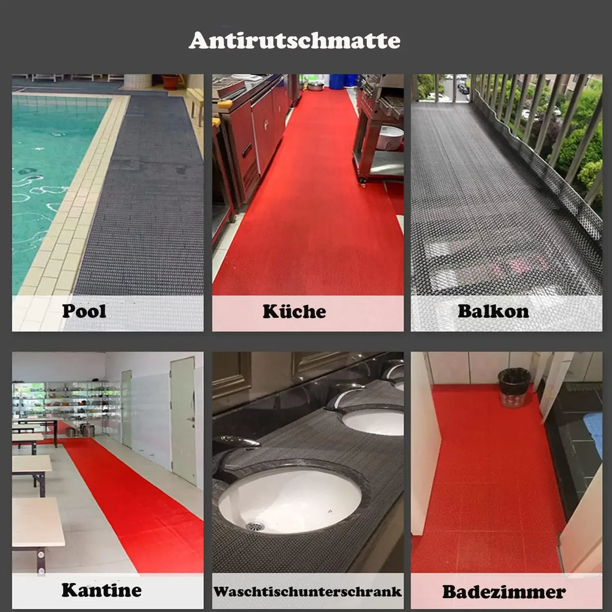 tapis antidérapant pvc vert rouge gris moderne salle bain cuisine drainant imperméable multifonctionnel