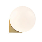 lampe murale moderne minimaliste sphérique verre blanc doré opacité fixée mur