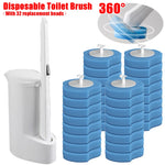 brosse toilette jetable 32 têtes remplacement moderne blanc bleu rond souple opaquet