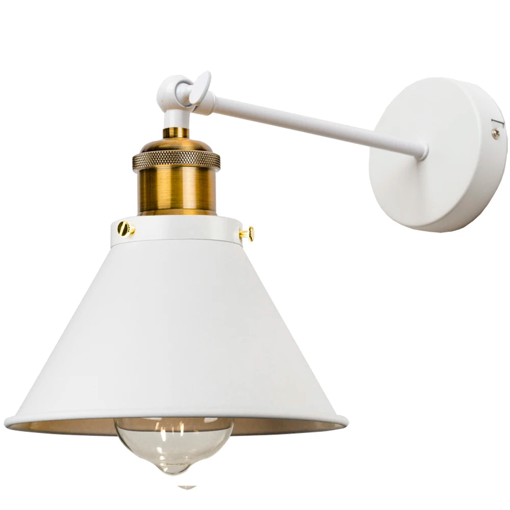 lampe murale industrielle moderne blanc doré fixée mur ampoule led étanche chambre salon