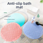tapis bain antidérapant rond rose bleu clair beige gris embouts ventouses moderne minimaliste