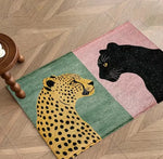 tapis léopard moderne polycolore anti dérapant résistant extérieur salon chambre bain 30x50cm 40x60cm 50x80cm