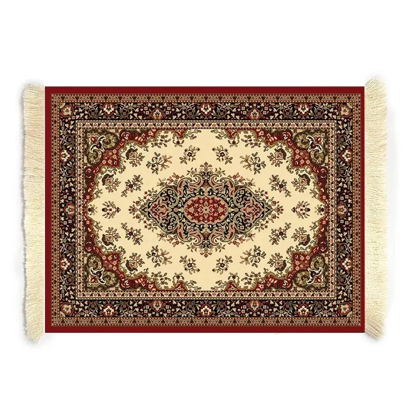 tapis souris ornements floraux rouge noir blanc adhésif artisanal multifonctionnel anti dérapant clavier mains