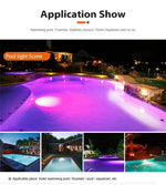 lumière sous marine piscine led rgb blanc moderne adhésif contrôleur bluetooth adaptateurs fixations