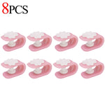 clips fixation violet rose bleu fleurs blanches moderne pratique 12pcs