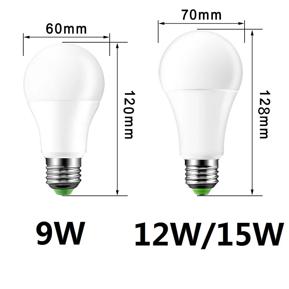 ampoule led e27 blanc moderne 9w 12w 15w sensor crépuscule veilleuse intelligente sécurité aluminium