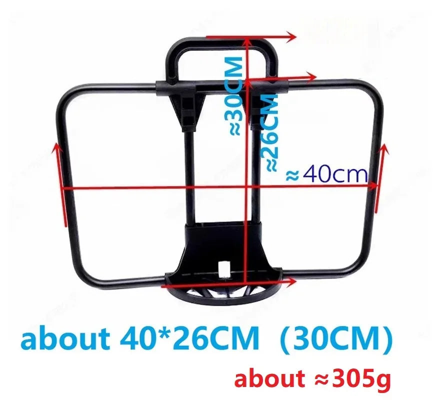 support sac dos pliant brompton aluminium alliage noir clips bandes élastiques ajustables sac dos