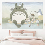 Tissu mural Totoro noir décoration chambre anime