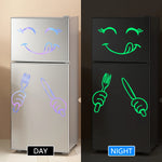 autocollants muraux souriant dessin animé violet bleu blanc modernes semi transparents chambre enfant decoration