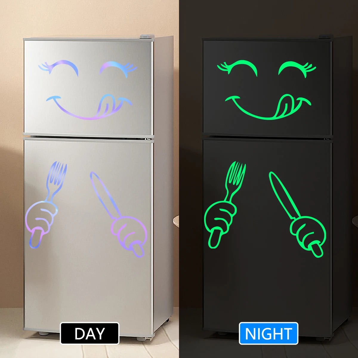 autocollants muraux souriant dessin animé violet bleu blanc modernes semi transparents chambre enfant decoration