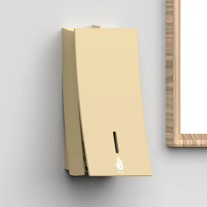 distributeur savon liquide mains abs blanc gris beige texture lisse moderne fixation murale push