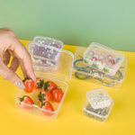 boîtes rangement transparentes plastique bijoux pince linge fils couture fraises plastique modernes pratiques