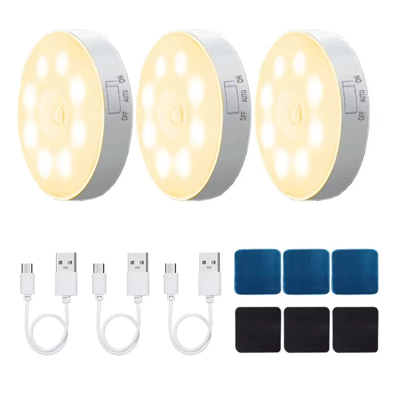 veilleuse led rechargeable sans fil lampe sol blanche moderne détecteur mouvement usb portable