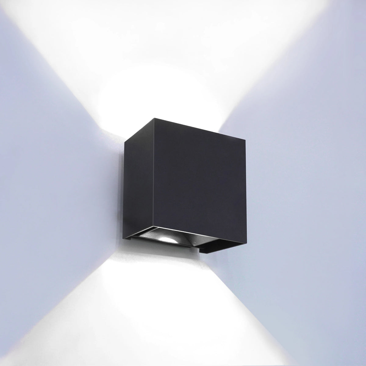 applique murale led moderne noire jaune forme cubique ip65 3000k 6wintérieurextérieur