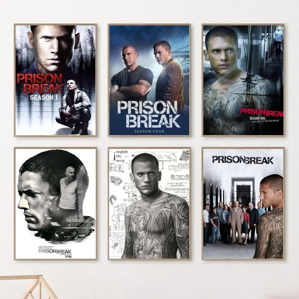 affiche prison break saison graphique décoration murale moderne salon bar vin