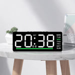 horloge numérique led affichage semaine double alarme noir vert bleu moderne minimaliste