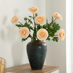 décoration intérieure moderne bouquet artificiel fleurs roses feuilles vertes mariage anniversaire pendaison crémaillère