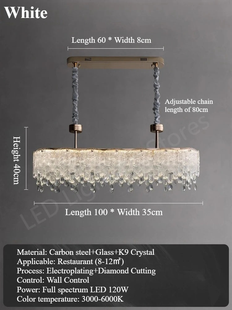 lampe suspendue moderne élégante verre transparent gouttes roses led 6000k 4000k 3000k