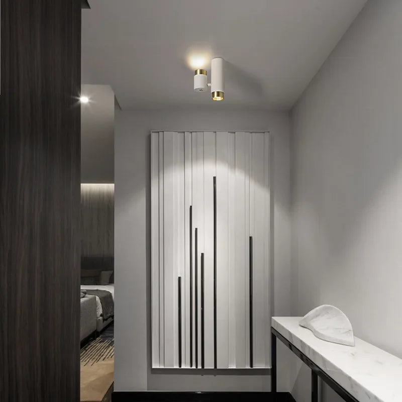 Spot LED moderne réglable argent noir blanc doré monté surface chambre cuisine salle manger