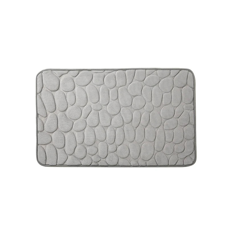tapis bain antidérapant imitation galets gris marron beige moderne zen
