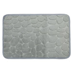 tapis bain antidérapant mousse mémoire forme tapis polaire absorbant cailloux gris rose moderne