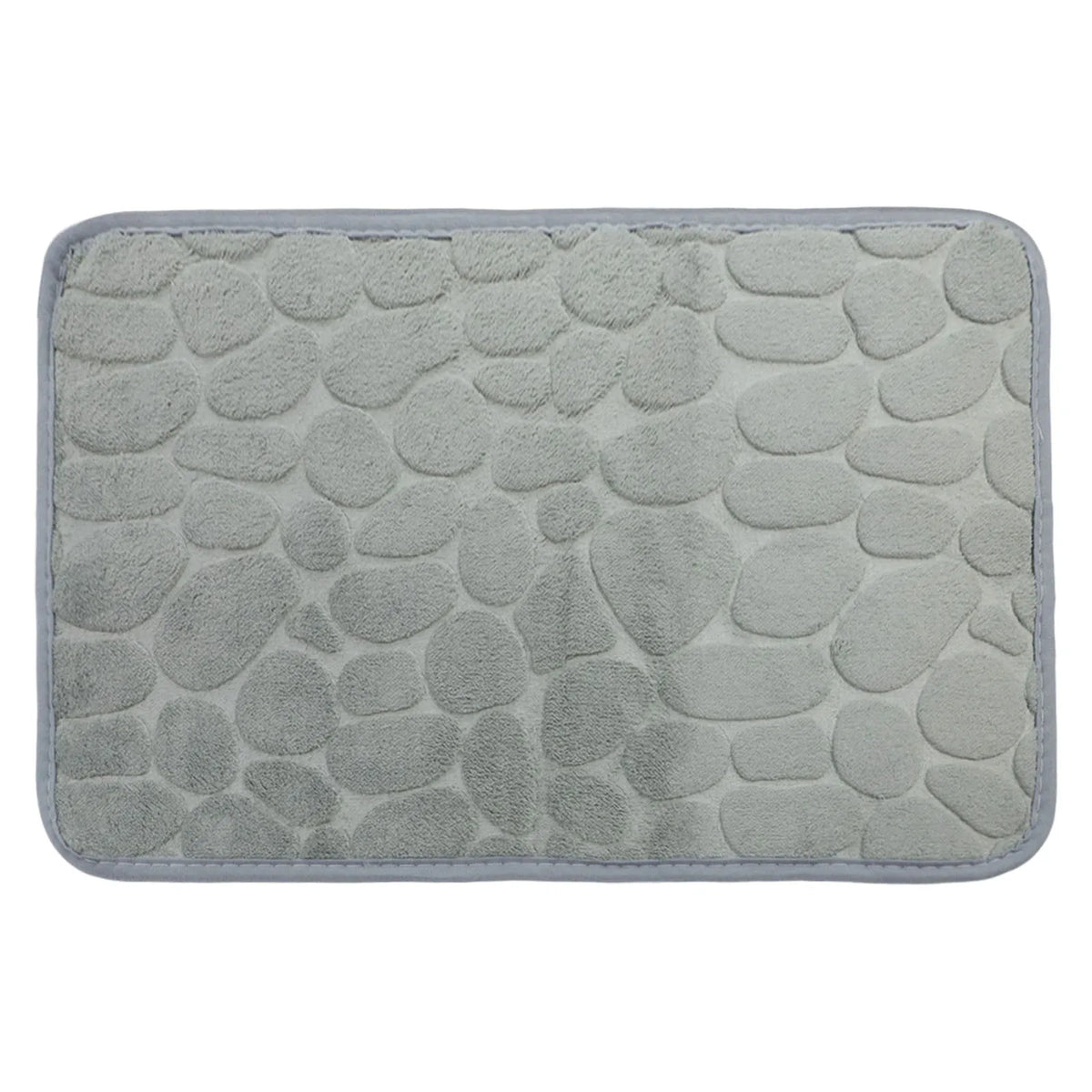 tapis bain antidérapant mousse mémoire forme tapis polaire absorbant cailloux gris rose moderne