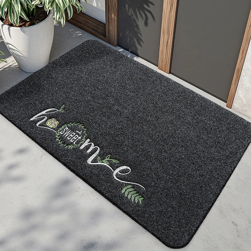 tapis gris floral antidérapant moderne porte bain sol facile nettoyer
