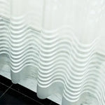 rideau douche moderne blanc transparent rayures points résistant l'eau 180cm