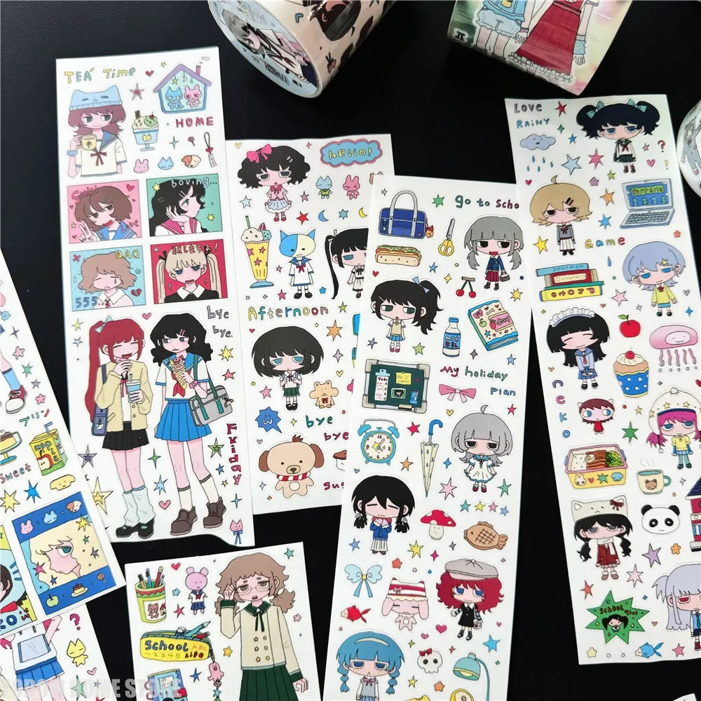 sticker autocollants dessin animé manga multicolore personnages nourriture artisanat scrapbooking decoration telephone