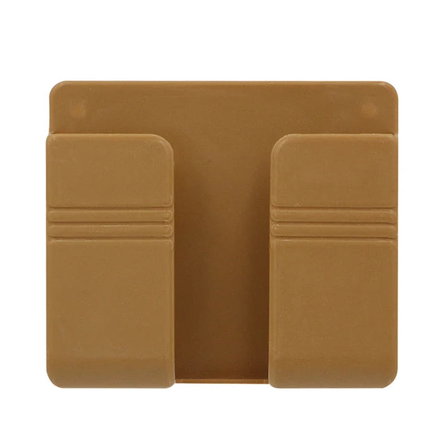 support mural smartphone télécommande rangement stockage adhésif blanc gris moderne minimaliste rechargeable organisateur