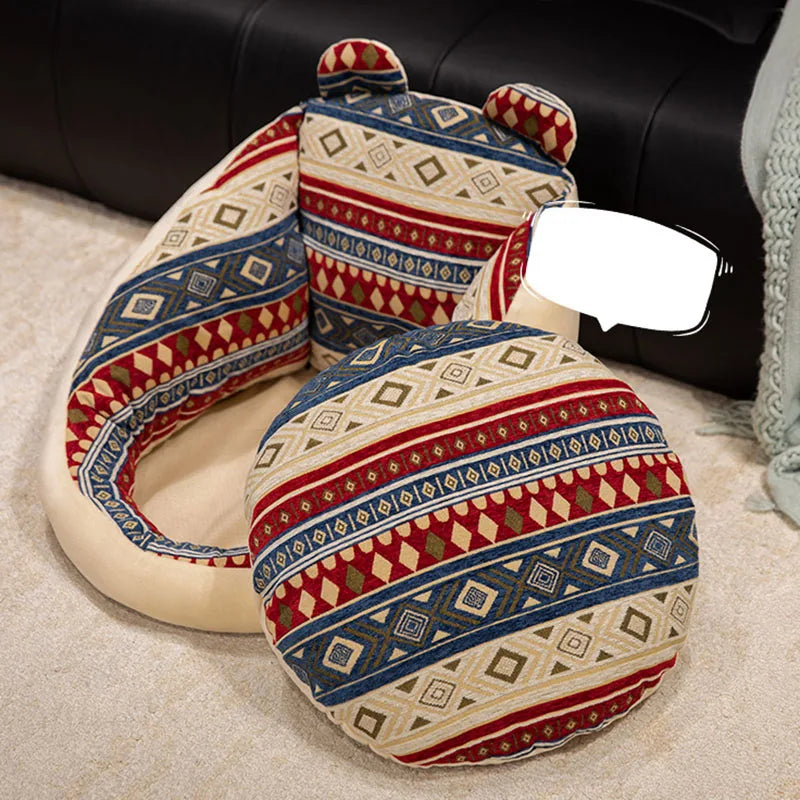 coussin sol géométrique imprimé moderne confortable antidérapant coton pp polyester opaque beige bleu rouge