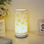 lampe table moderne blanc beige doré écolo flux lumineux géométrique adhésif textile certifications rohs