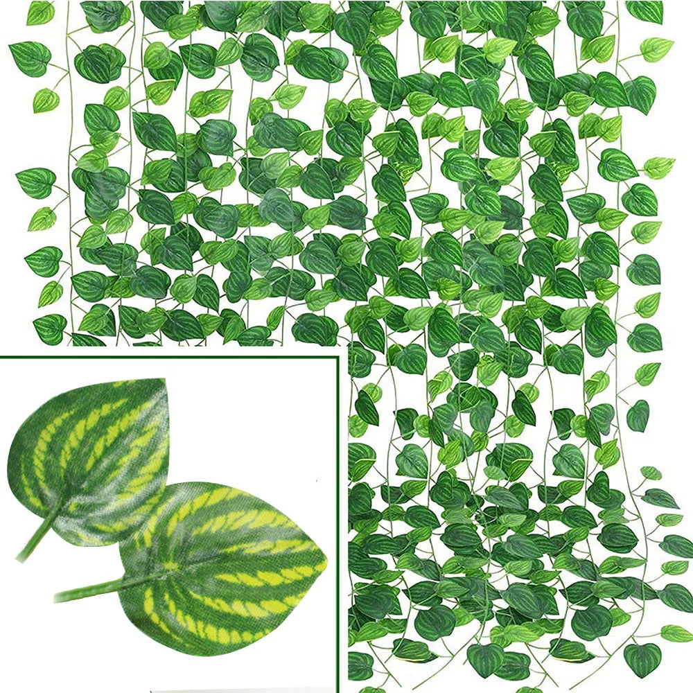 guirlande artificielle feuilles vertes modernes 78 pouces décoration intérieure extérieure mariage anniversaire festive
