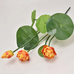 bouquet fleurs lotus artificielles soie verte rose orange violet décoration extérieure naturelle maison jardinhôtel