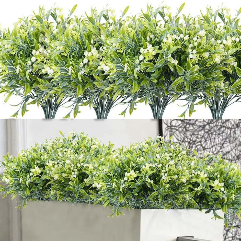 bouquet artificiel gypsophila vert blanc violet decoration maison jardin mariage anniversaire gifts